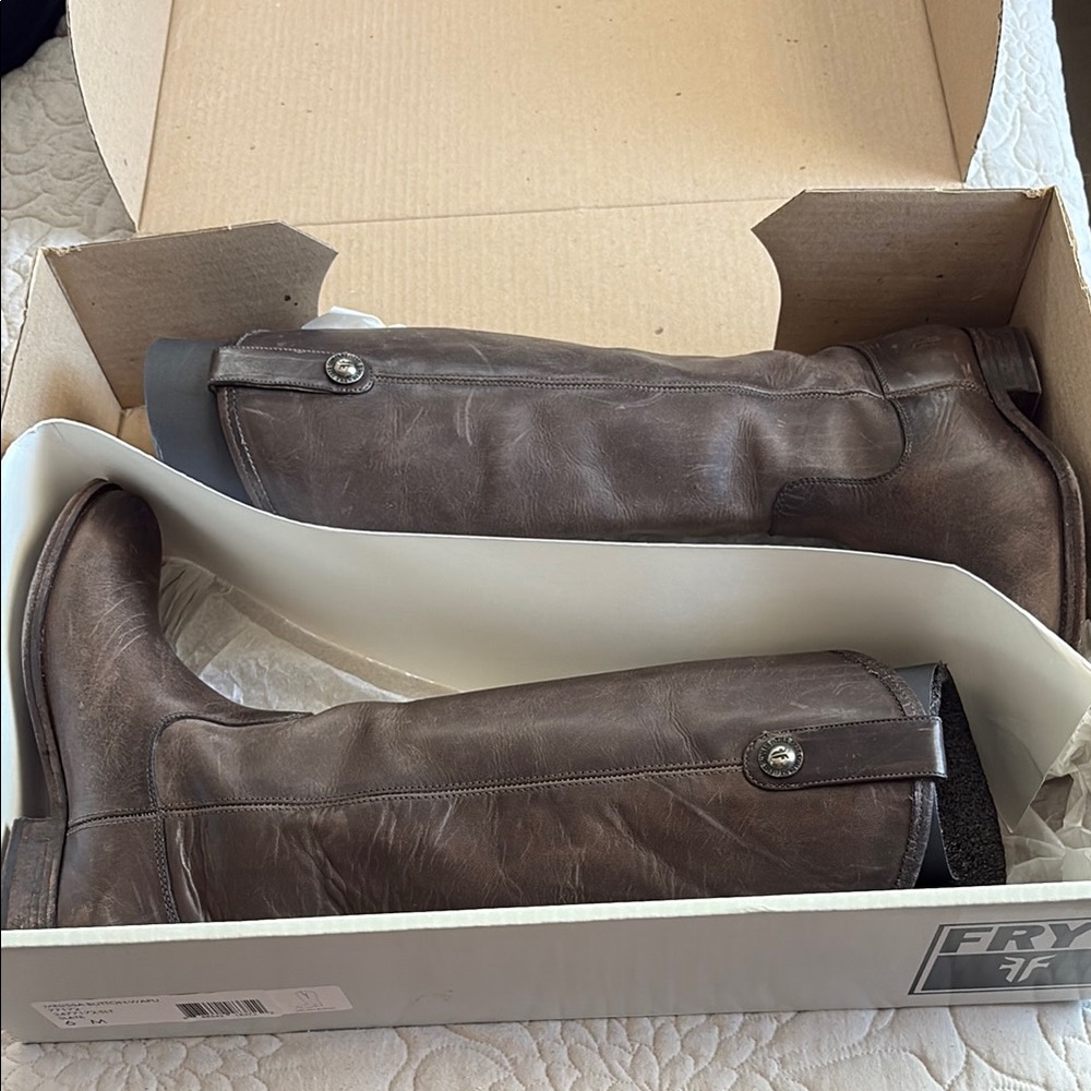 Frye Dark Brown Leather Tall Boots